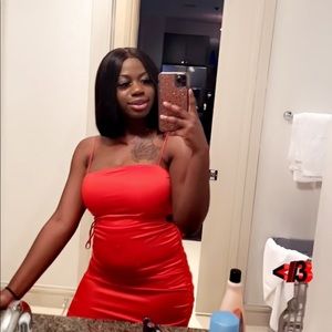 PRETTY SATAN RED DRESS!